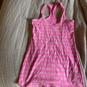 Lululemon Pink Striped Racerback Top